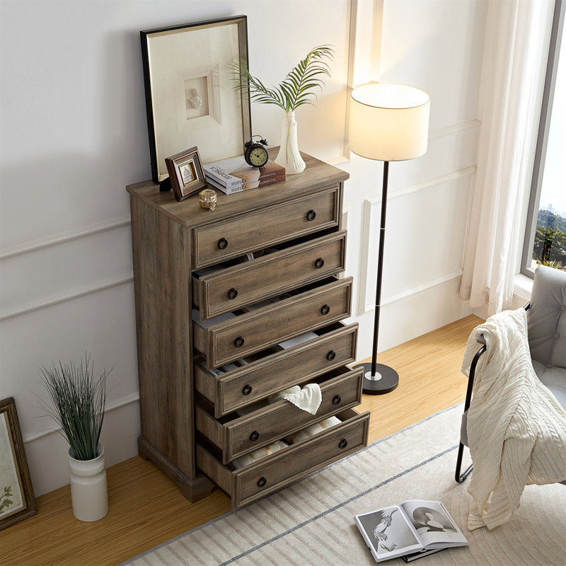 Commode 6 tiroirs Modern, Gris délavé