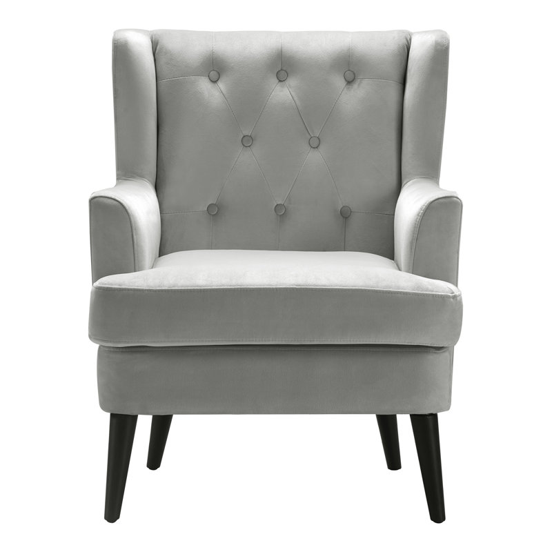 Elle Decor Celeste Tufted Velvet Accent Chair, Pearl Velvet