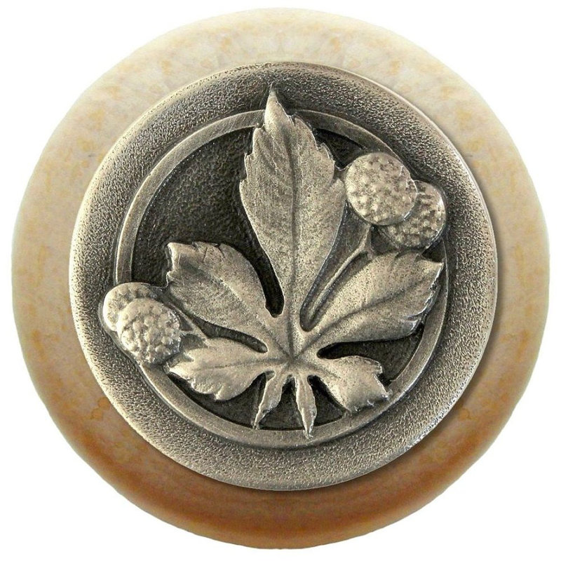 Horse Chestnut Mushroom Knob, Antique Pewter / Natural