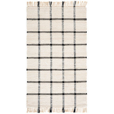 Abira Handwoven Recycled Cotton Plaid Rug