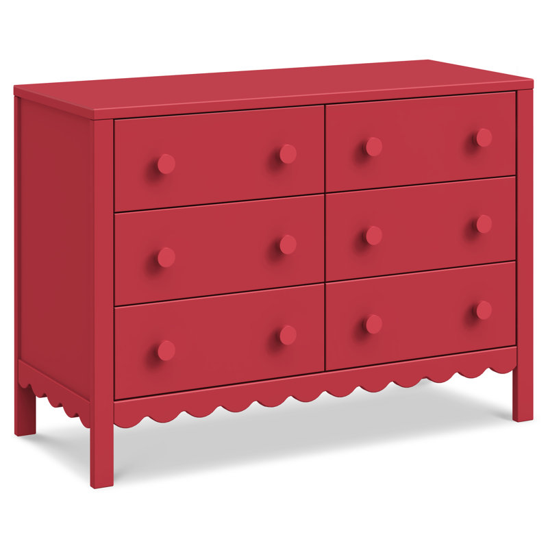 Commode 6 tiroirs Sammy, Rouge fraise