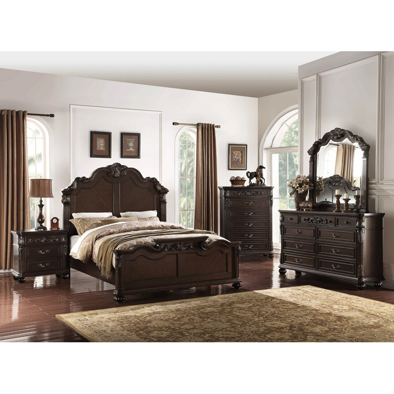 Mobilier de chambre à coucher traditionnel de style lit de 1 pi, Grand lit