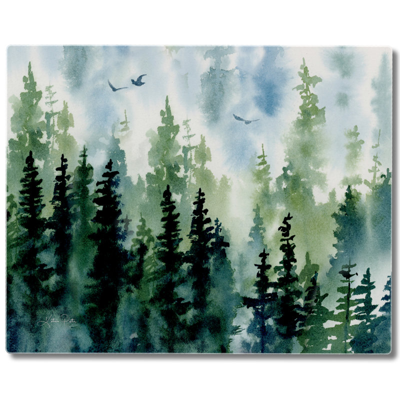 Planche à découper en verre trempé 3 po Tree Line 15 po x 12 po