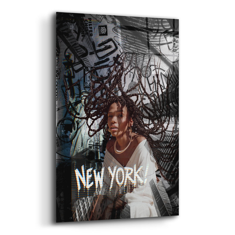 «New York! par Svetlana Aleynikova, art mural en verre acrylique, H 16 po x l 12 po x P 0,13 po
