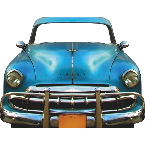 SS11116 Havana City, support de voiture rétro bleu américain en carton découpé debout