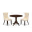 Ensemble de table de salle à manger 3 pièces moderne comprenant une table de cuisine ronde avec Dropleaf et 2 chaises rembourrées, acajou-2055386593-2055386598