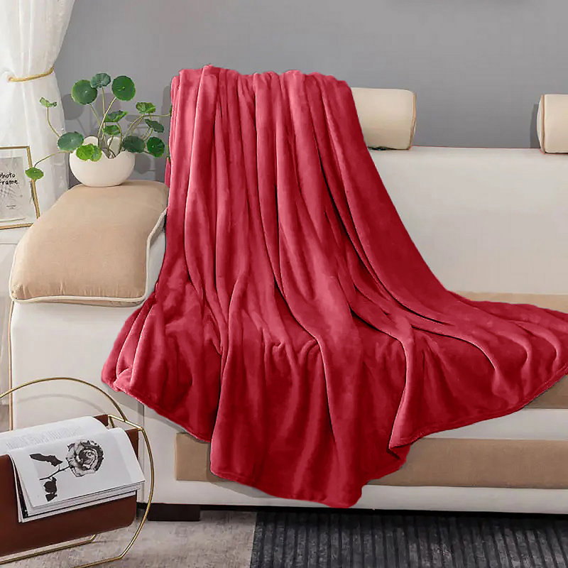 Couverture , Lit double, Rouge