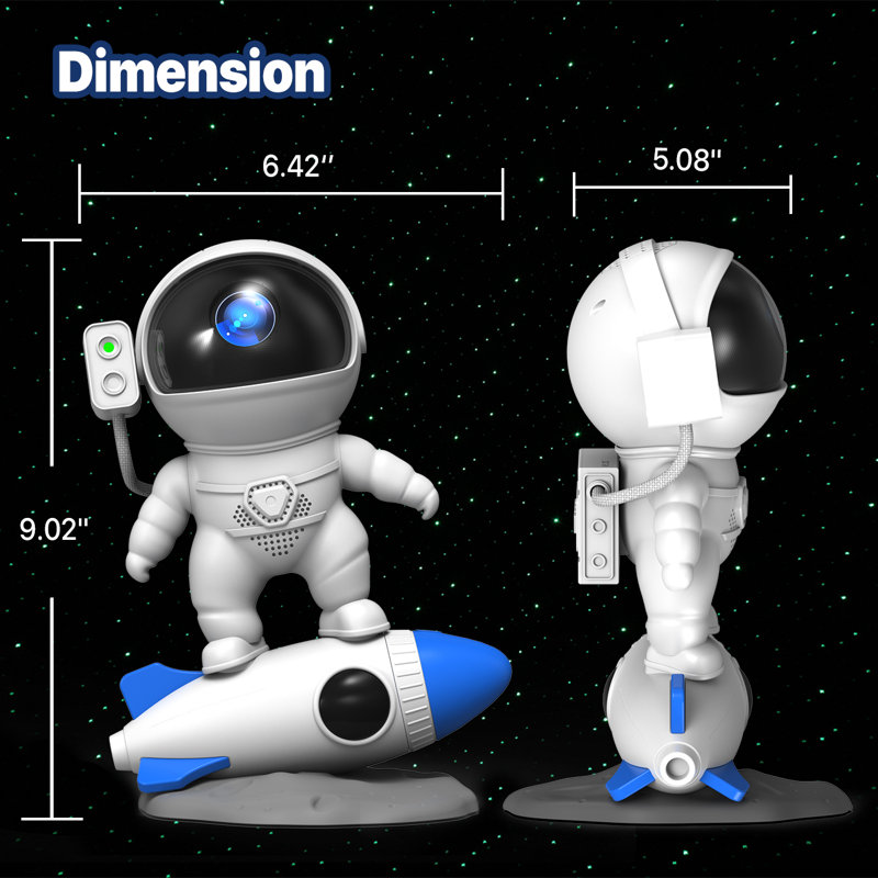 [Spring Glow up]  Galaxy Projector Light with Astronaut Design, Portable Rocket Man LED Light featuring Timing Function. Ideal for Bedroom, Game Room, and Various Settings, Decorative Night Light with 12 Galaxies in 1