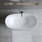 69" x 31.9" Freestanding Solid Surface Soaking Stone Resin Bathtub, Thick Edge Tubs with Overflow, Pop-up Drain-121906574