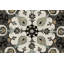 Tapis rond gris et blanc à motif de médaillons 5 pi-1166233794