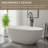 67" Stone Resin Freestanding Bathtub, Elegant Oval Stand Alone Soaking Tubs, Solid Surface Bathtub With Drain & Integrated Slotted Overflow Matte White-120328366