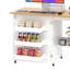 Multipurpose Folding Craft Sewing Table Cabinet Compact Design With Charging Station Lockable Casters And Storage Shelves, Magnetic Doors