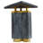 Iskren Modern Triangular End Table - Handcrafted With Gold Brass Trim And Sandblasted Black Finish, 20 Inch