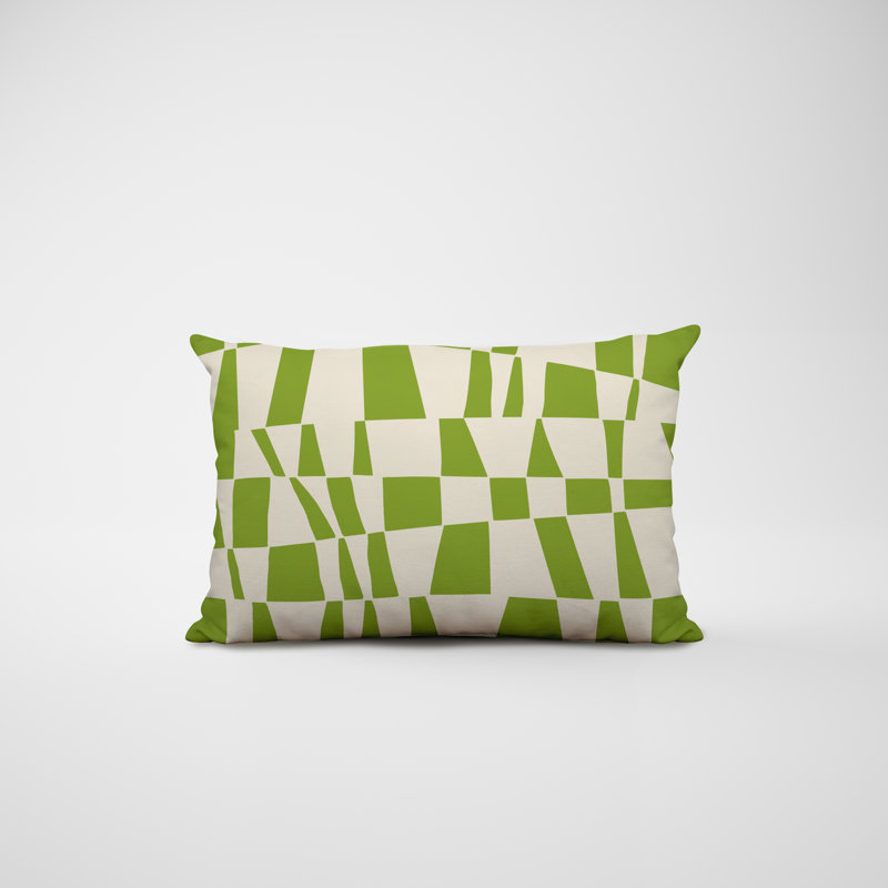Housse et insert de coussin rectangulaire en polyester pour l'intérieur et l'extérieur, Chartreuse