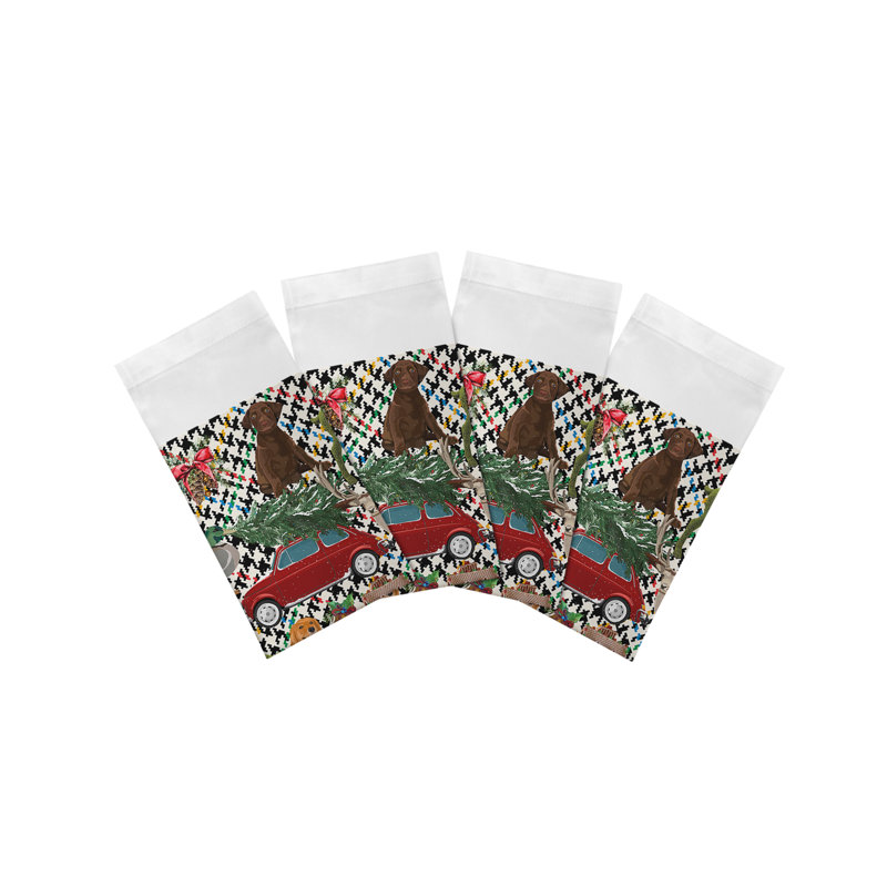  Christmas Cotton Sateen Dinner Napkins, Multi Plaid