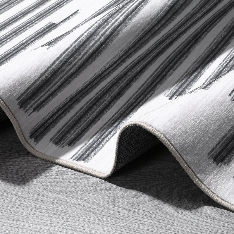 Modern Area Rug Living Room Striped Rugs for Bedroom Non Slip Throw Rugs Washable Area Rug Stain Resistant Carpet for Department Nursery Dining Room