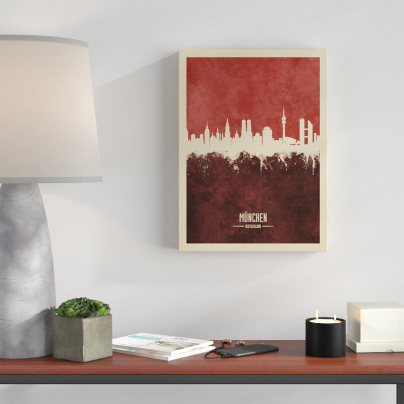« munich germany horizon red ii », impression sur toile tendue, H 19 po x l 14 po x P 2 po
