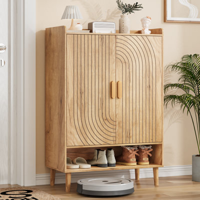 Modern Shoe Storage Cabinet with 6 Tier Adjustable Shelves, Space-Saving 24 Pairs Shoe Organizer for Entryway & Hallway