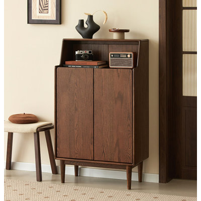 Modern Solid Oak Storage Shoe Cabinet