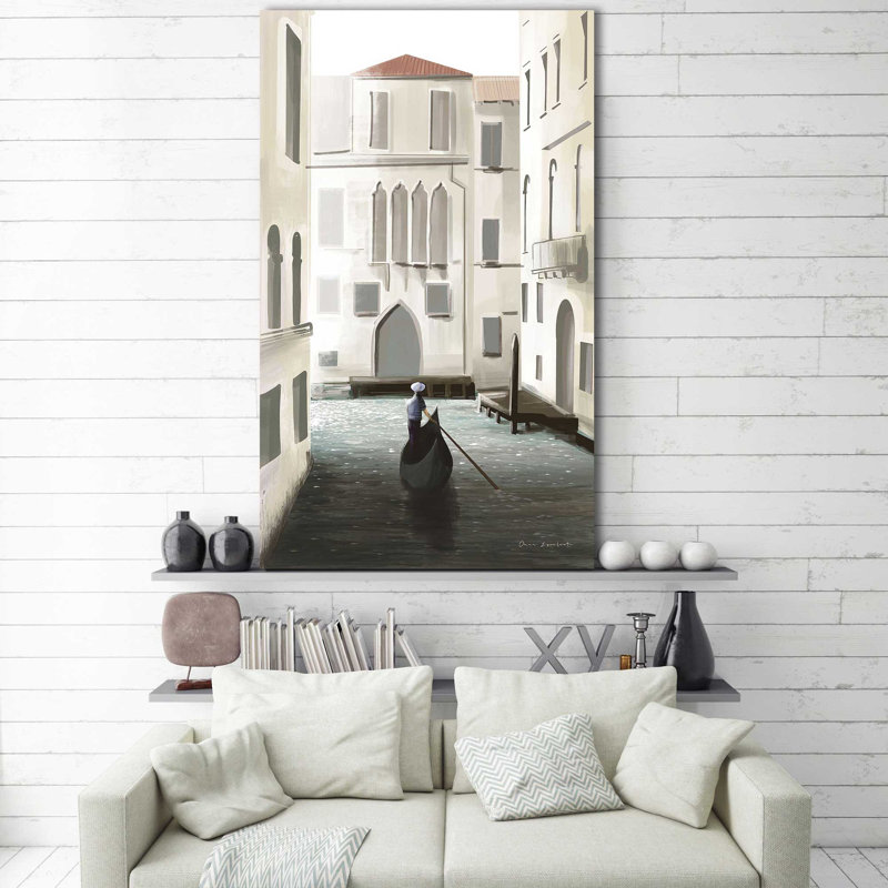 «Venice Moment» par Omar Escalante - Peinture, Toile tendue, H 60 po x l 36 po x P 1,5 po