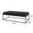 Black Upholstered Velvet Bench With Brass Finish - Modern Style, Metal Frame, 16 In Height, 25 Width Soft Fabric, 49 Depth, Width, Height