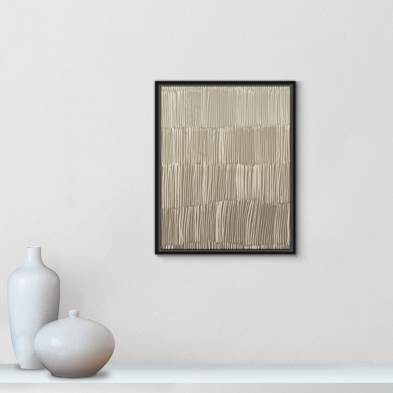 Linear Calm II Print par , H 21,5 po x l 17,5 po, Cadre flottant noir