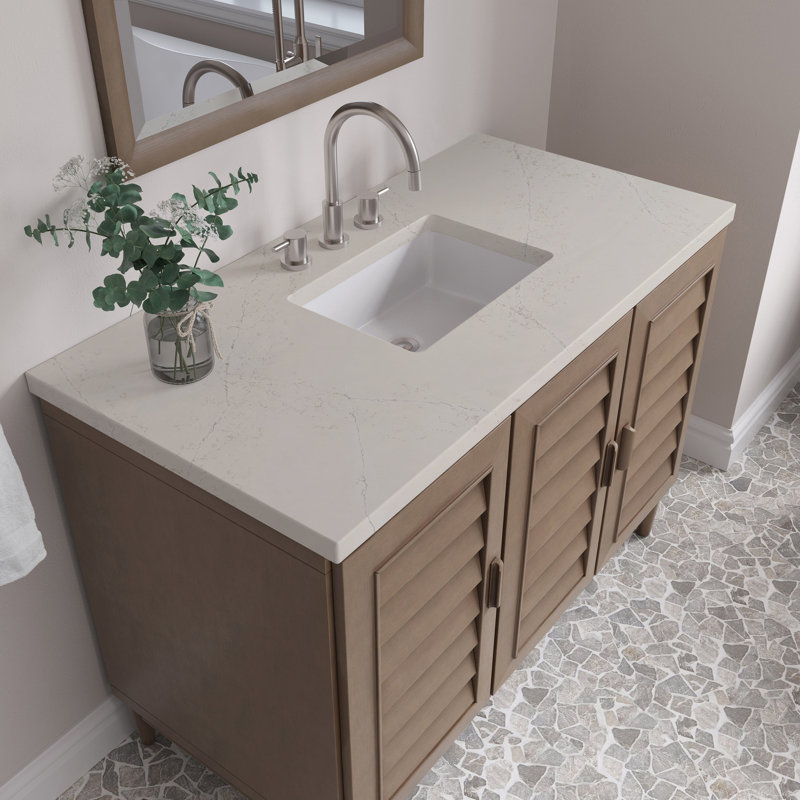 Portland 48'' W Vanity, Whitewashed Walnut, Widespread, Siberian