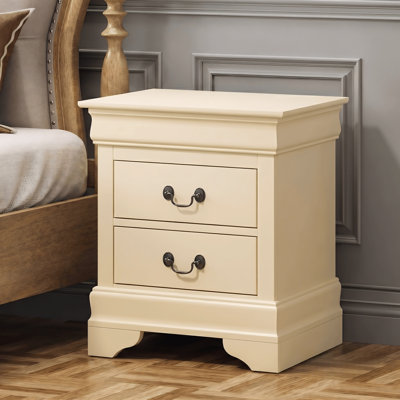 Ensemble de 2 tables de chevet 2 tiroirs Temara Beige