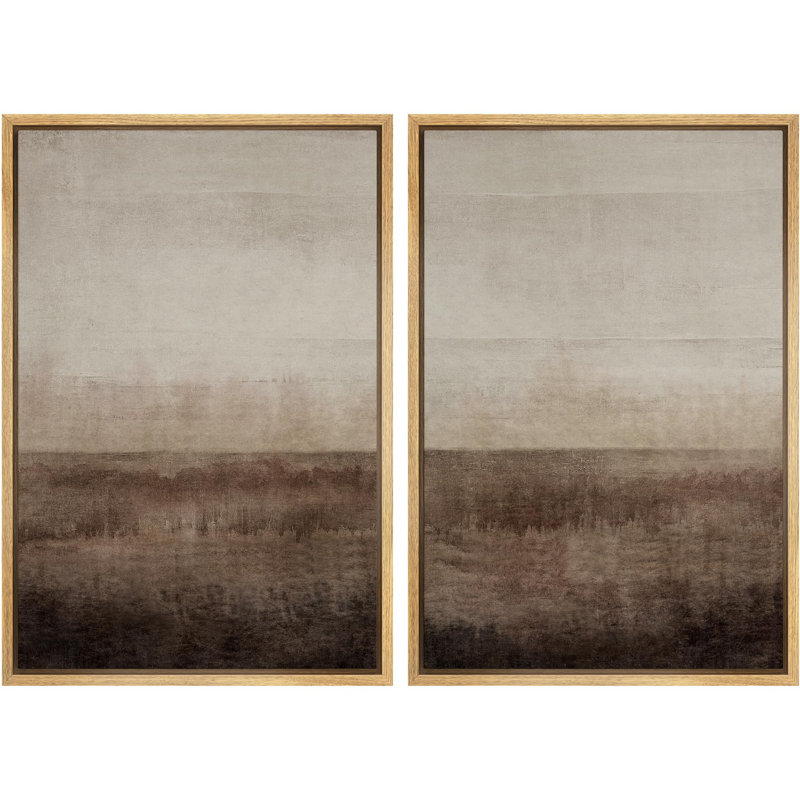 «Earthen Layers Abstract Earth Tone», 2 pièces sur toile, Naturel, H 24 po x l 16 po