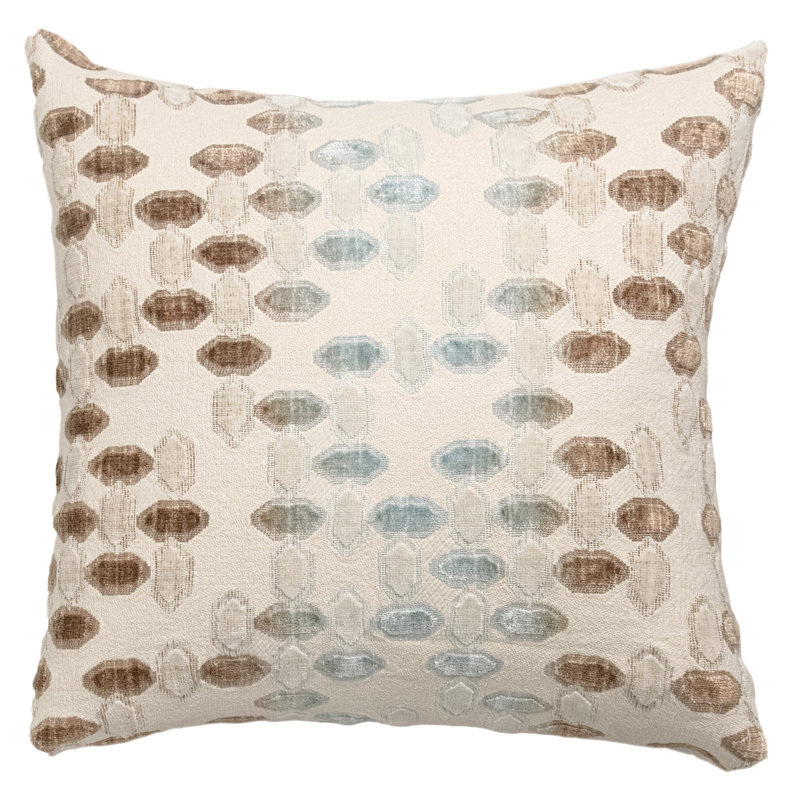 Jewel Square Woven Jacquard Pillow, Agave, 22"H x 22"W, Square