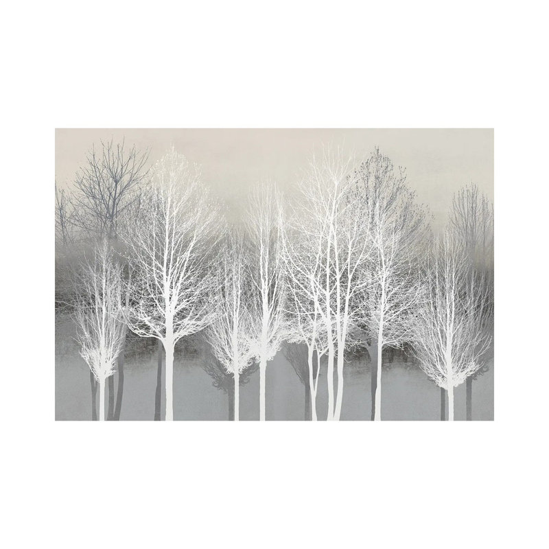 Trees On Grey by Kate Bennett - Wrapped Canvas Painting, 20.32 cm H x 30.48 cm W