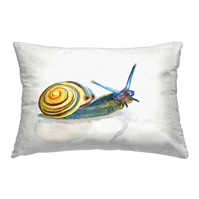 Snail & Snorkel Goggles Outdoor Printed Pillow by Jennifer Redstreake