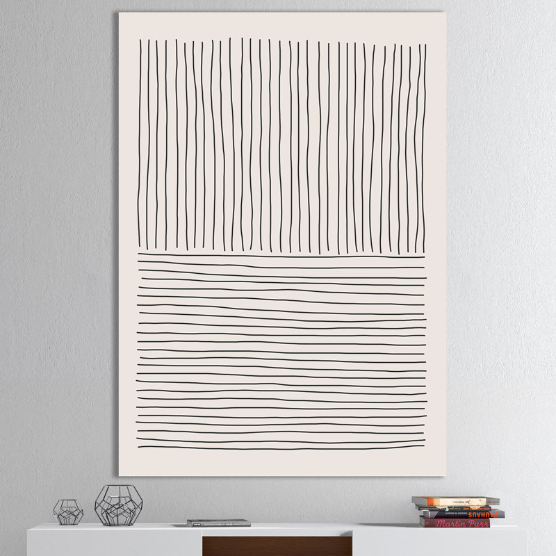 Minimal Geometric Lines III - impression sur toile tendue, H 46 po x l 36 po x P 1,5 po