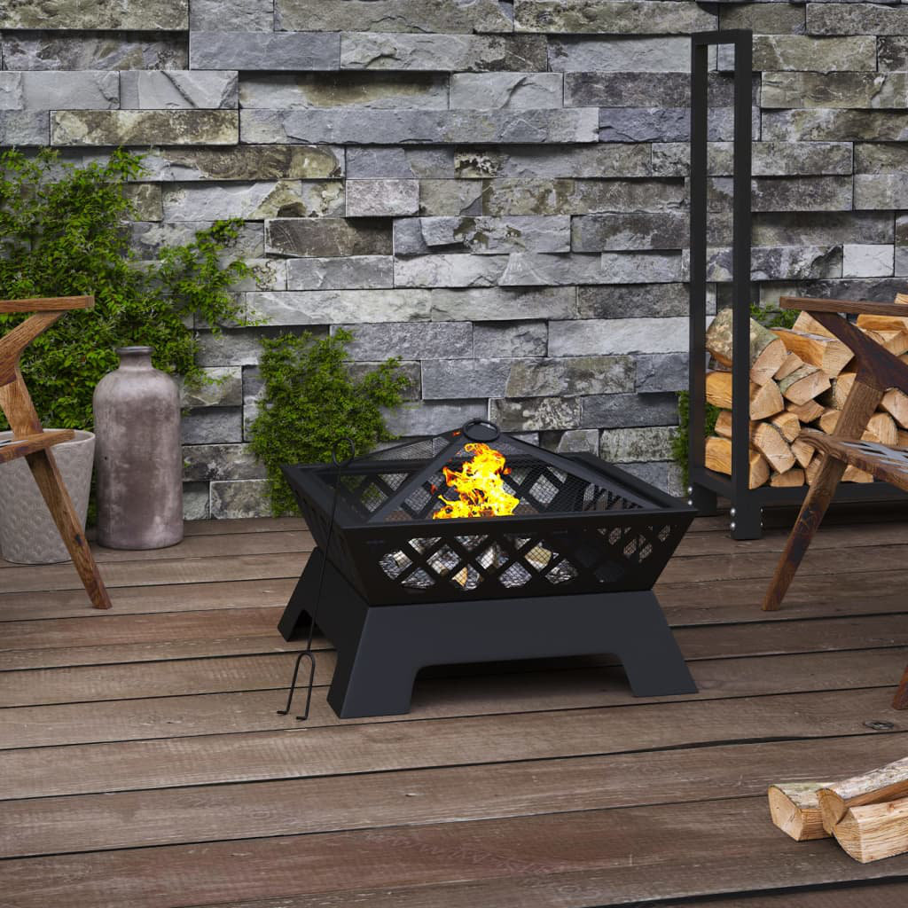 Nikomedes Fire Pit with Poker 50 cm XXL Steel
