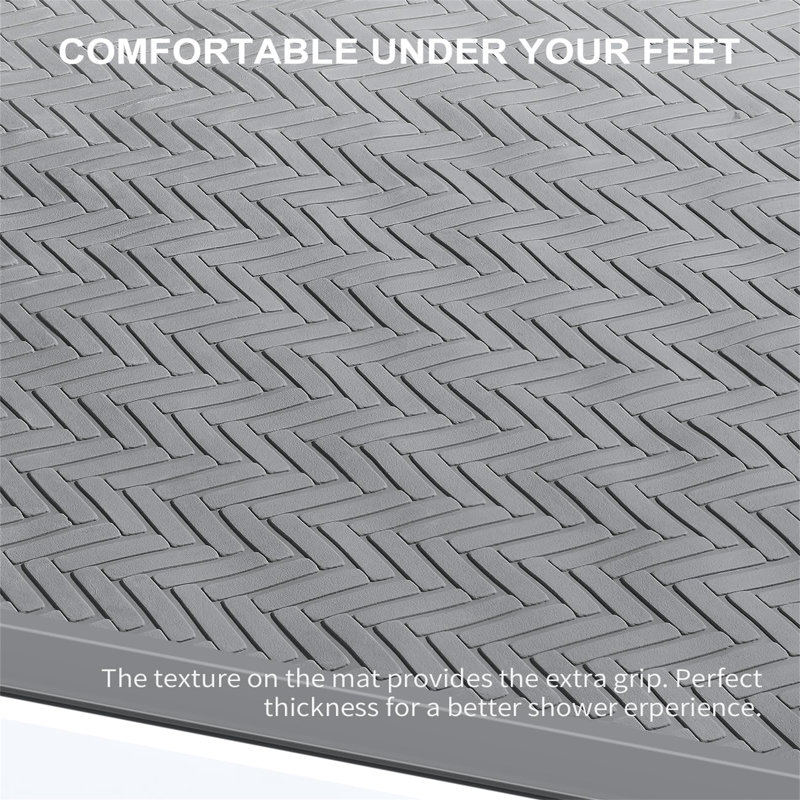 Graeme Plastic / Acrylic Non-Slip Shower Mat, Dark Grey