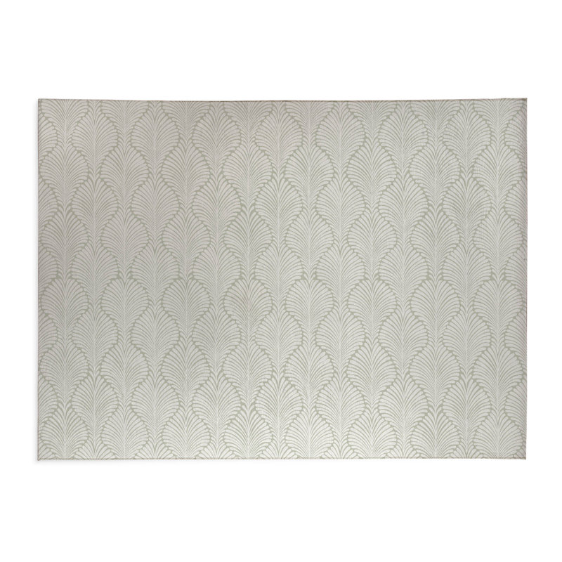 Tapis de bureau léger Elegant Palms, L 6 pi x L 4 pi, Vert clair