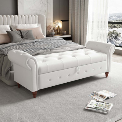 Banc de lit avec accoudoirs pour chambre à coucher