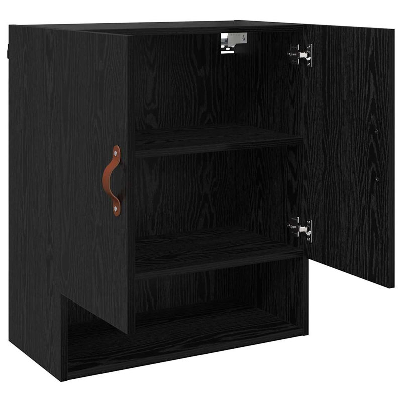 vidaXL Wall Cabinet Hanging Storage Cabinet Display Cabinet Engineered Wood, Black Oak