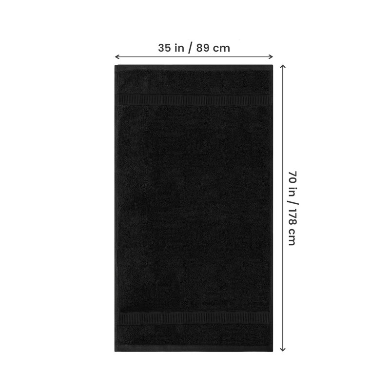100% Cotton Bath Towel, Black