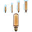 Dimmable 3.5W LED T14 Tubular Edison Bulb, E26 Base, UL Listed, Amber Glass, 2000K Soft Warm