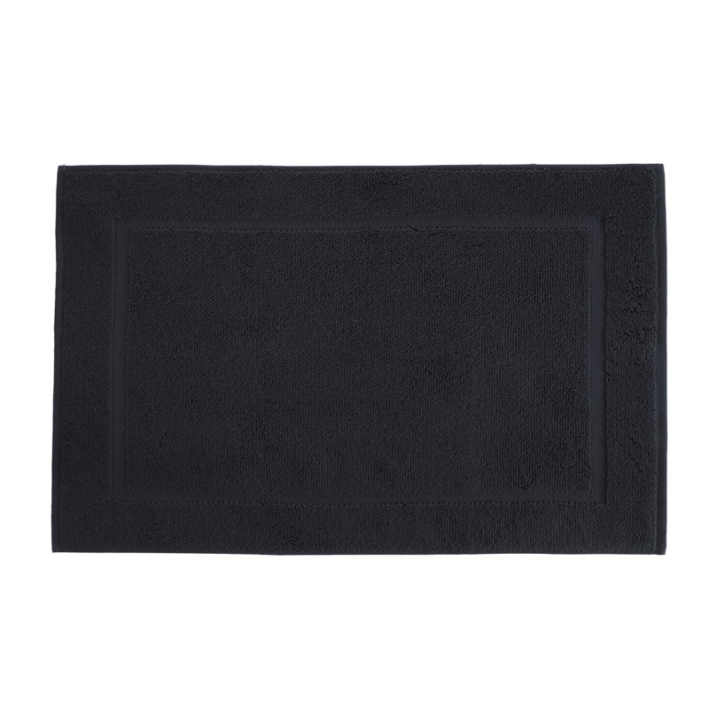 Lerins Solid Color Bath Mat Floor Towel, Black