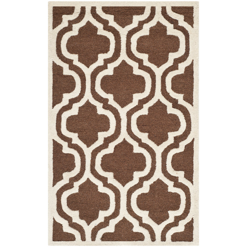 Cannen Hand Tufted Wool Geometric Rug, Rectangle 3' x 5'