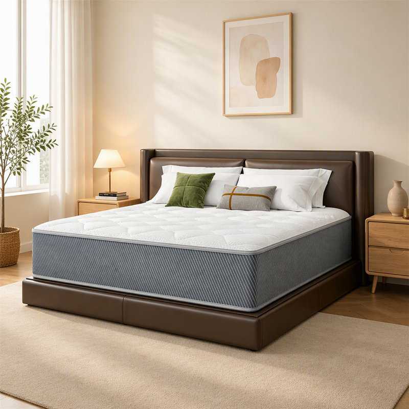 Matelas hybride complet, ressorts ensachés et surmatelas à mémoire de forme, fermeté moyenne, 12"