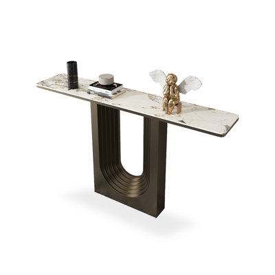 Rectangular Sintered Stone;Stainless Steel Console Table