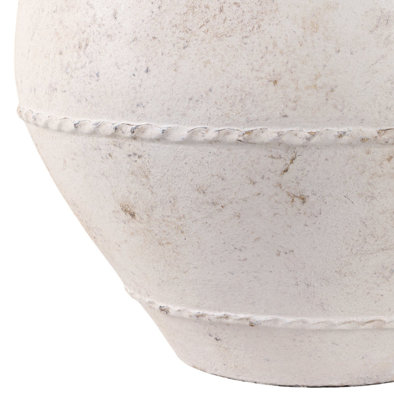 Vase en terre cuite fait à la main Hooge Pottery, Ivoire ivoire
