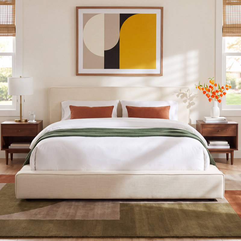 Olafur Linen Bed, King, Cream