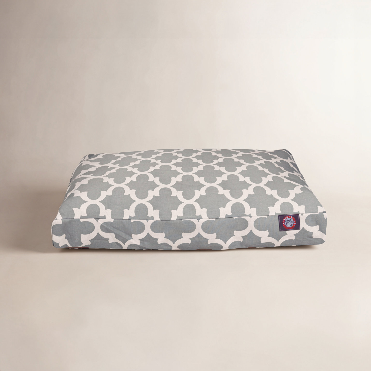 Trellis Geometric Pet Pillow, Large (36" W x 44" D x 5" H), Gray