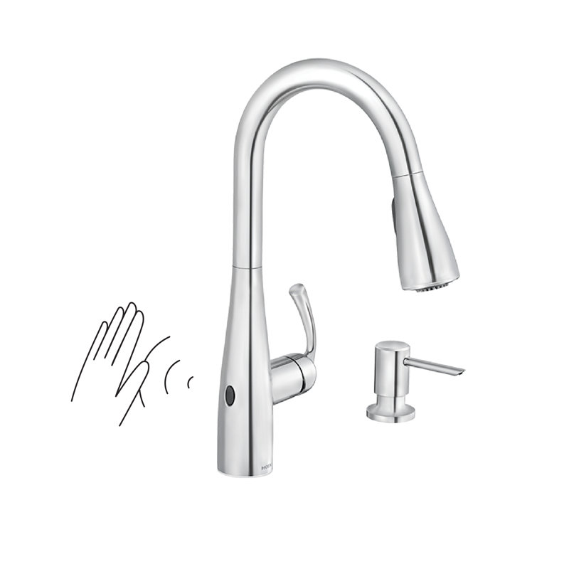 Essie Touchless 1-Handle Pull-Down Sprayer Kitchen Faucet With Motionsense Wave And Power Clean, Chrome