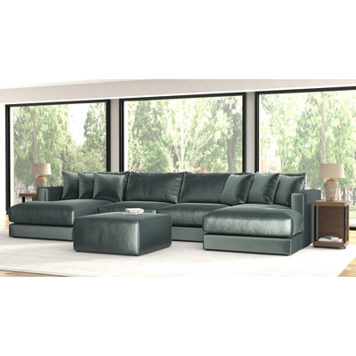 Nyrie 4-piece Modular Double Chaise Sectional And 1 Included Cocktail Ottoman