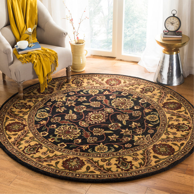 Santoyo Hand Tufted Wool Oriental Rug, Round 6'
